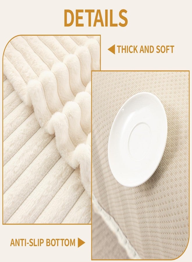 DEEPDREAM Deep Dream Waterproof Couch Cover for Dogs, Fuzzy Sofa Covers for Pet, Non-Slip Couch Covers for 3 Cushion Couch Sofa Pet Friendly (Off White, 35" x 74") - Image 2